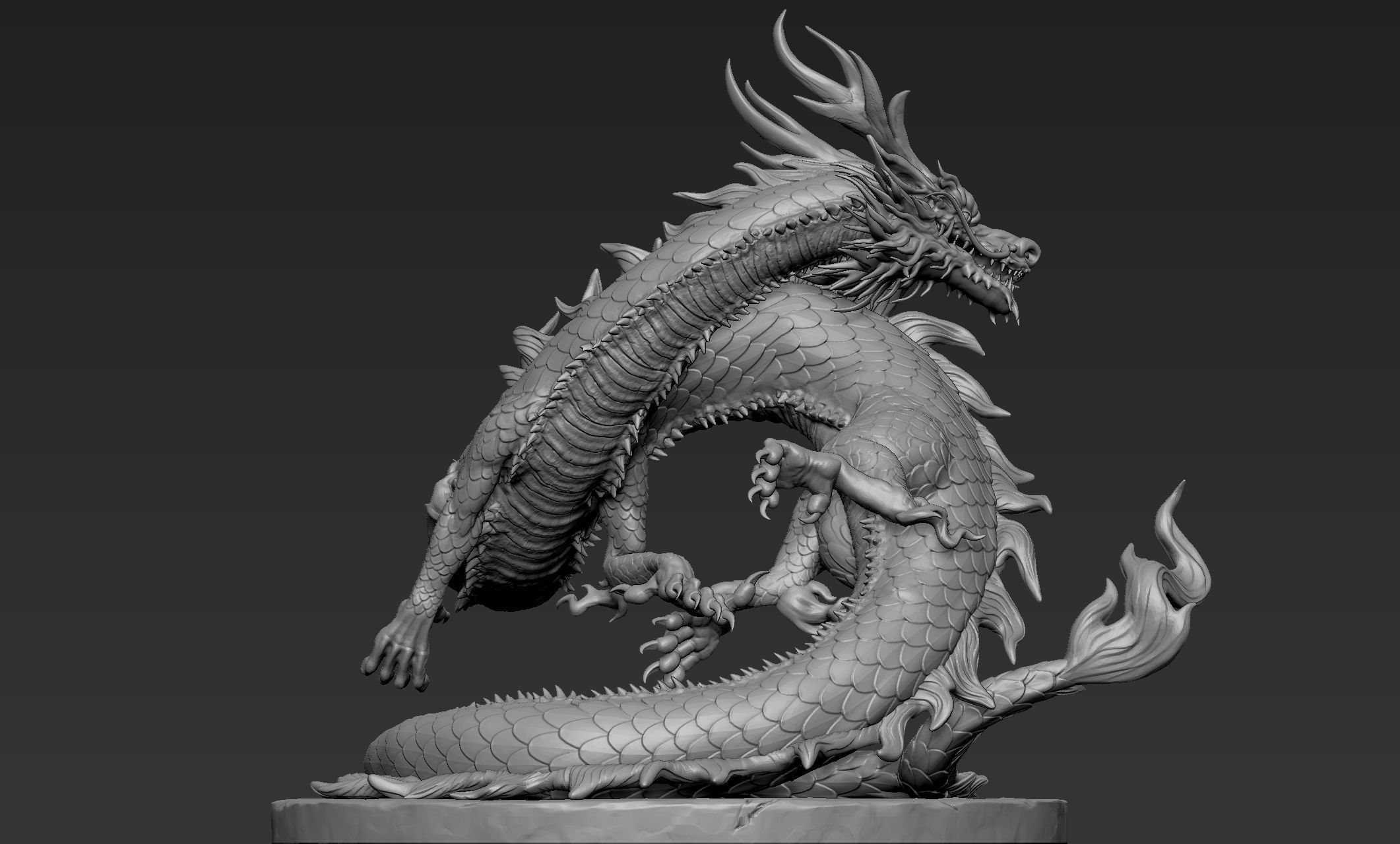 Asian Dragon Sculpt 3D model_16