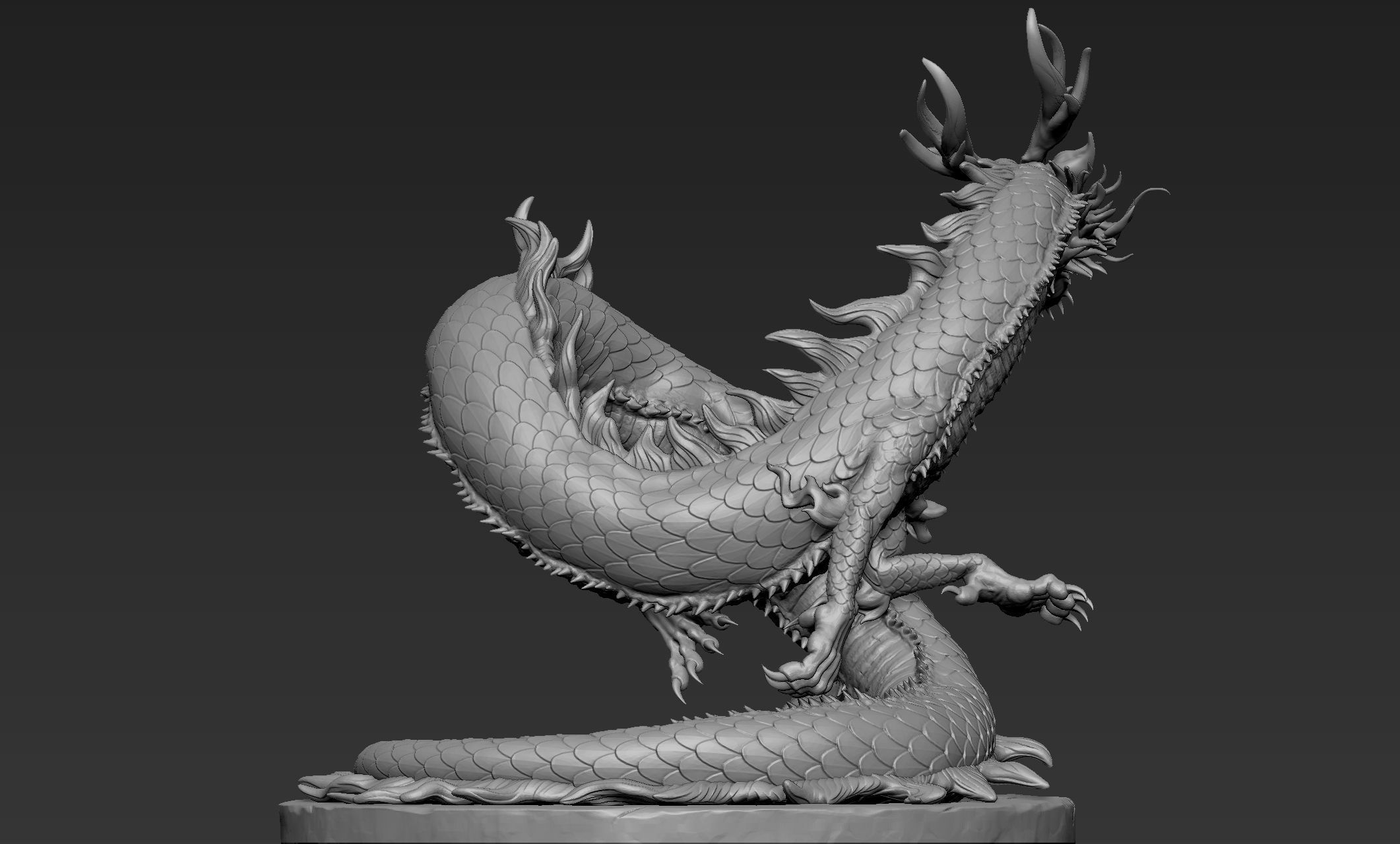 Asian Dragon Sculpt 3D model_17