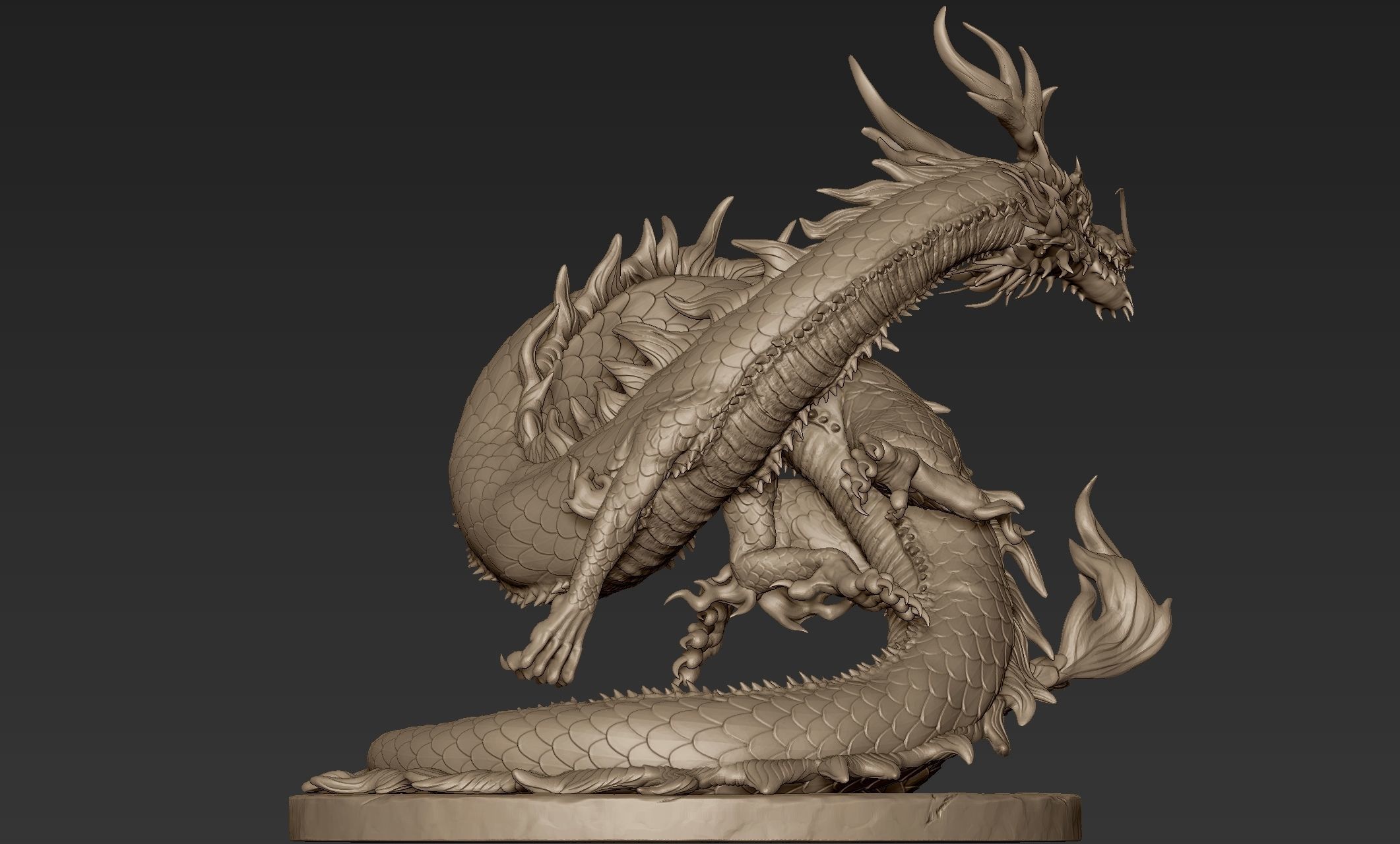 Asian Dragon Sculpt 3D model_7