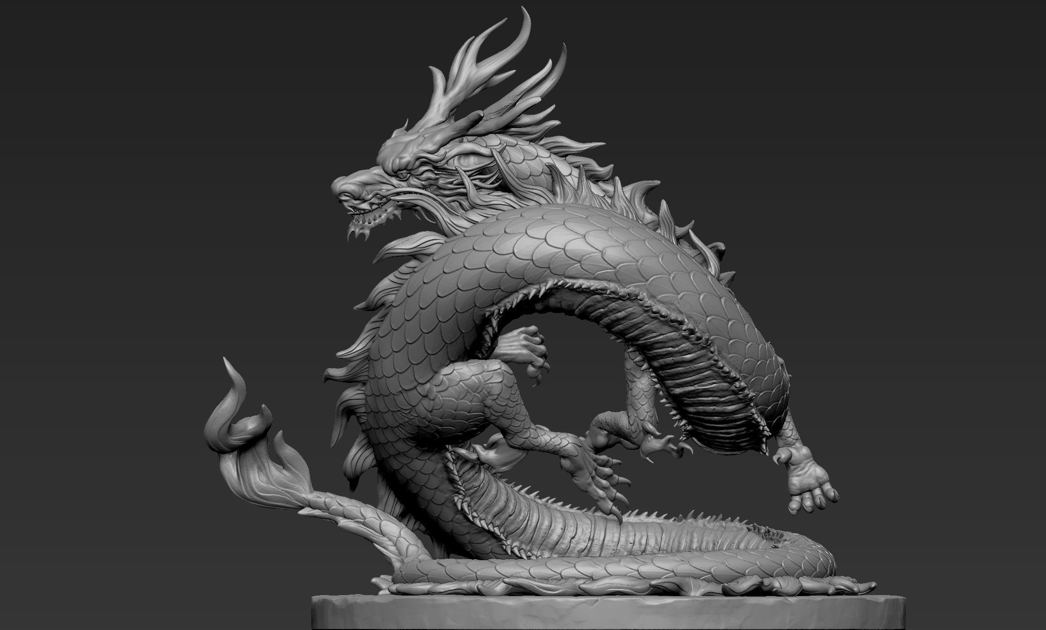 Asian Dragon Sculpt 3D model_18