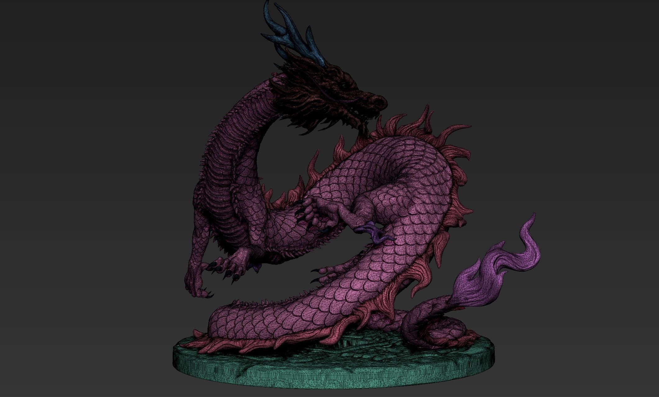 Asian Dragon Sculpt 3D model_4