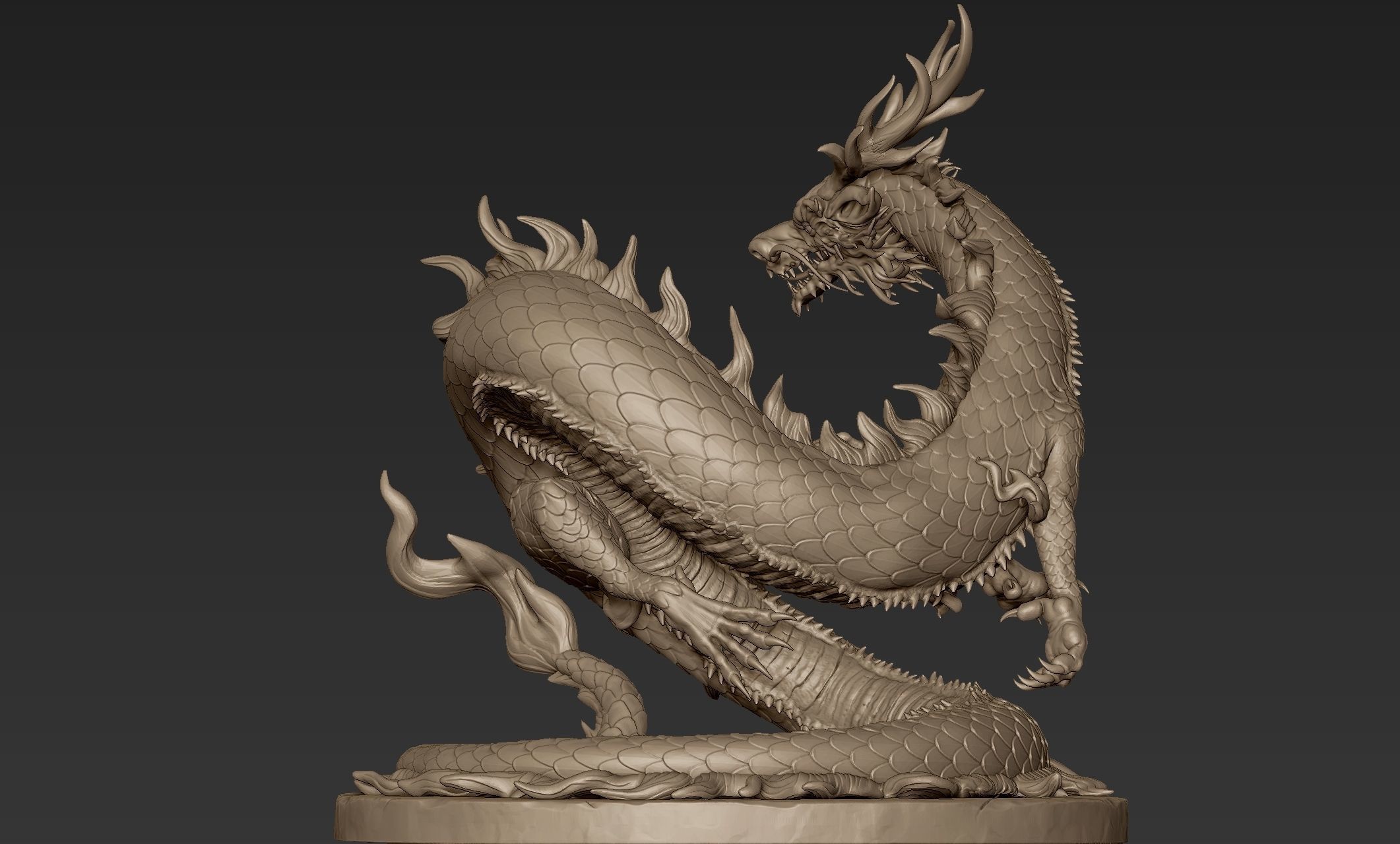 Asian Dragon Sculpt 3D model_9