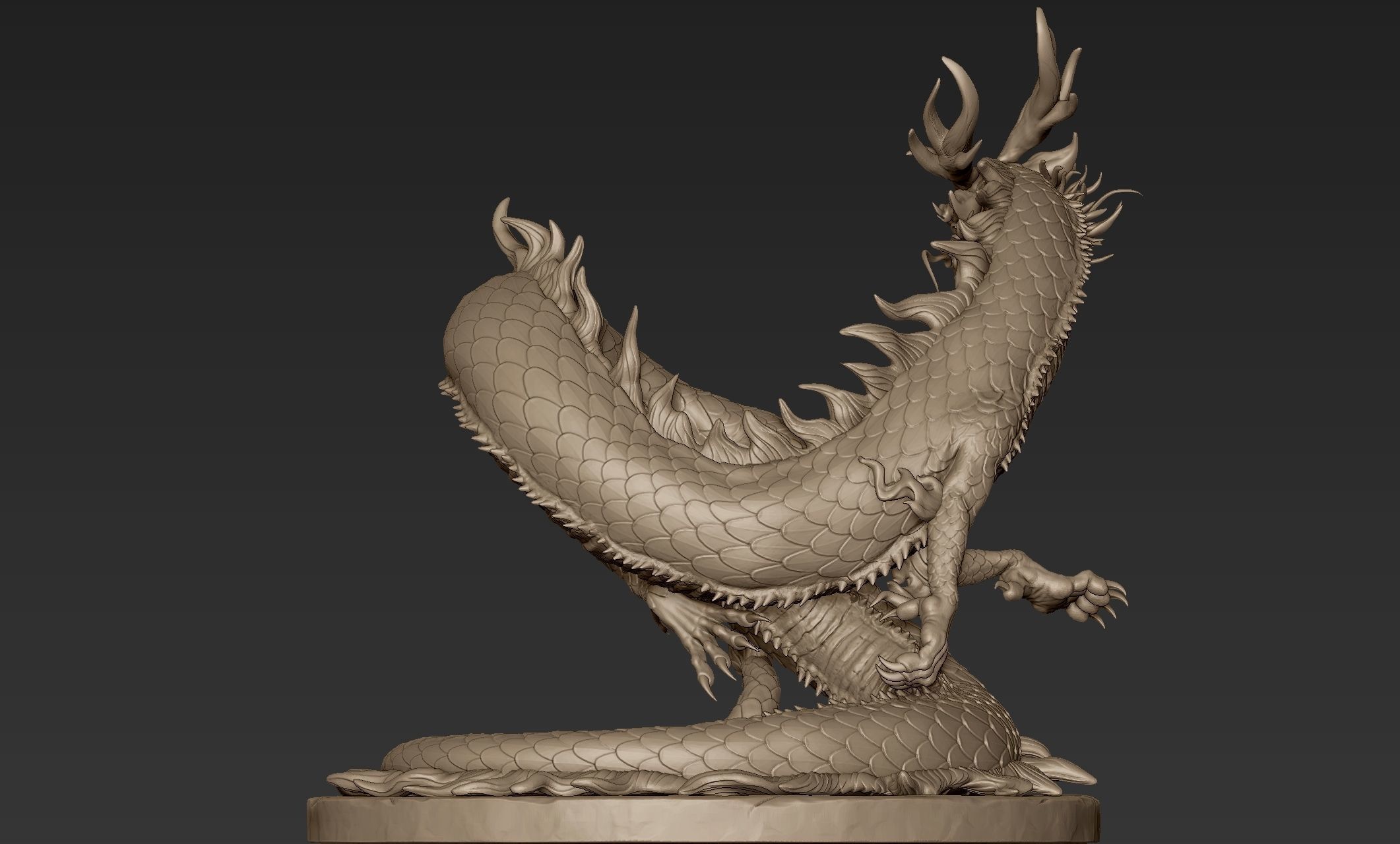 Asian Dragon Sculpt 3D model_8