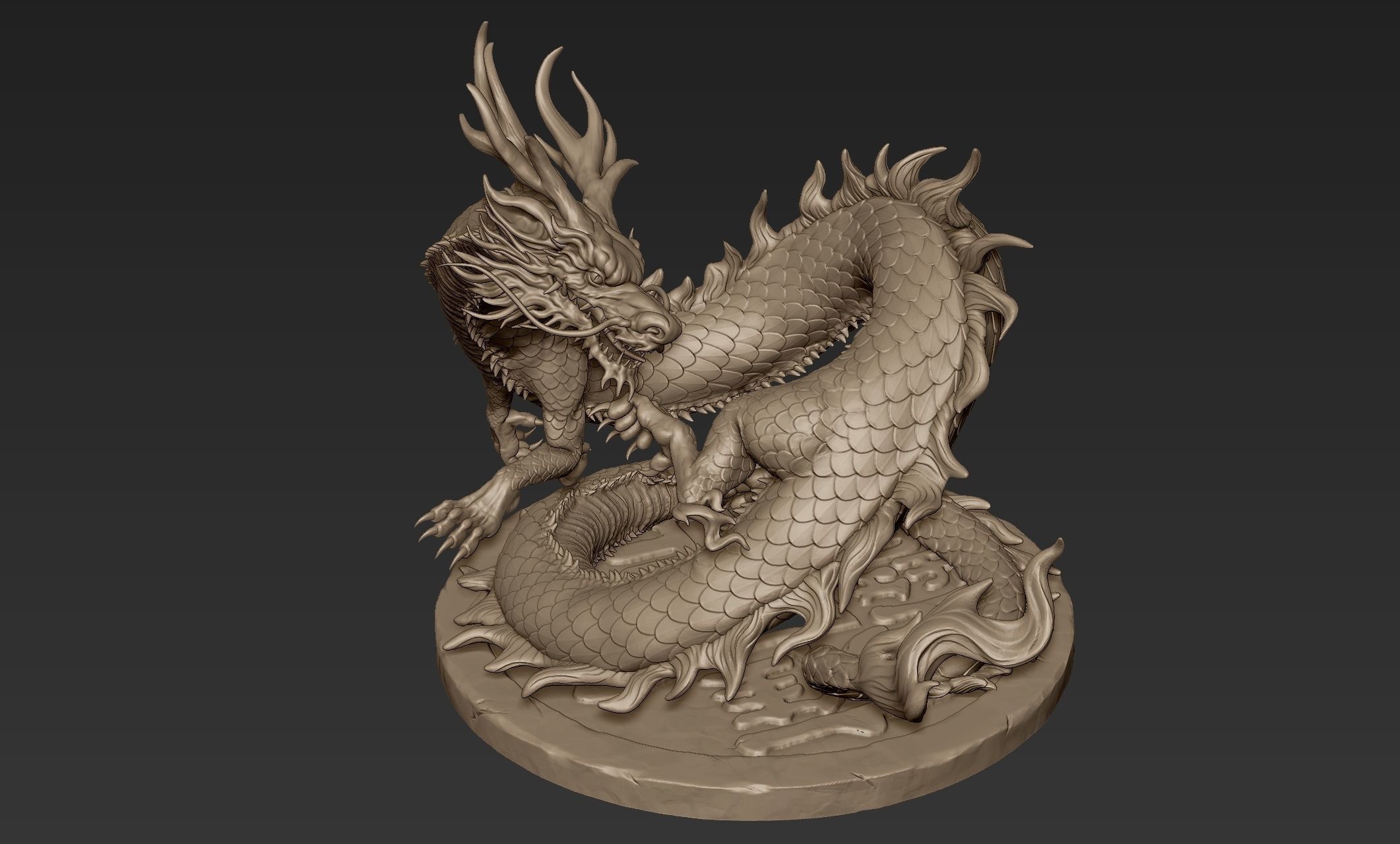 Asian Dragon Sculpt 3D model_11