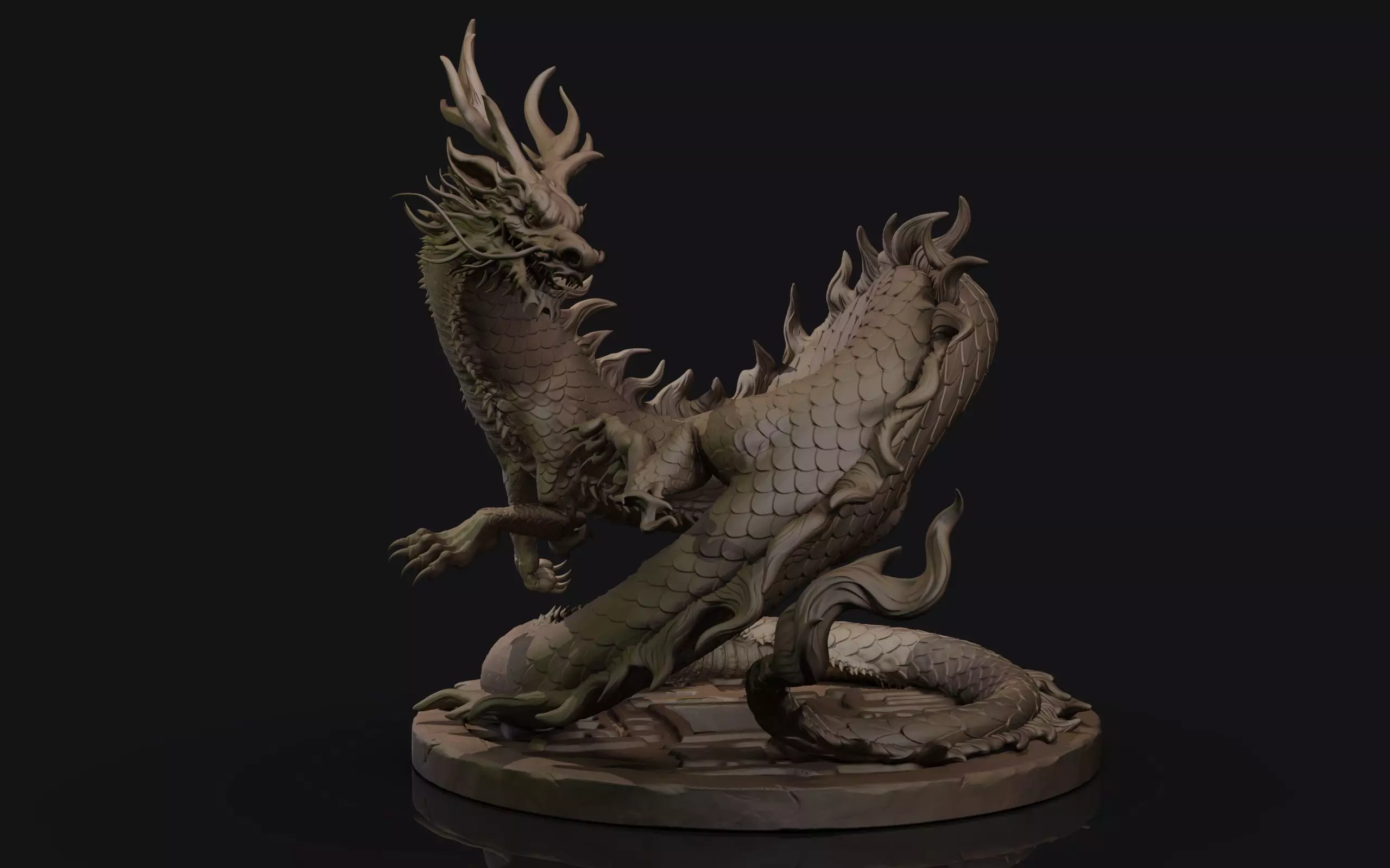 Asian Dragon Sculpt 3D model_0