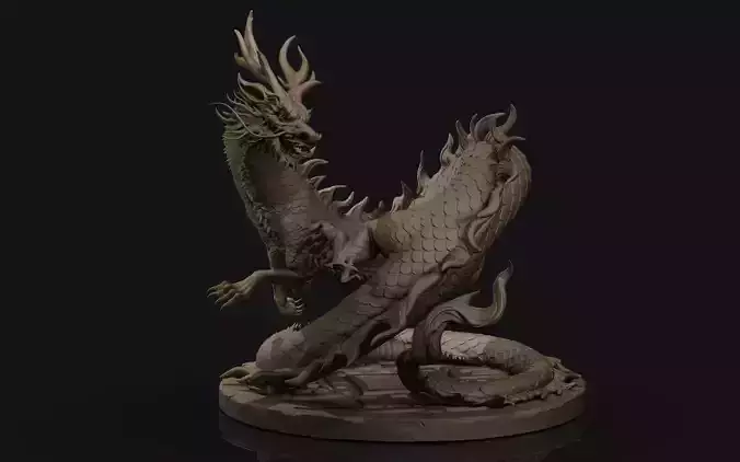 Asian Dragon Sculpt 3D model