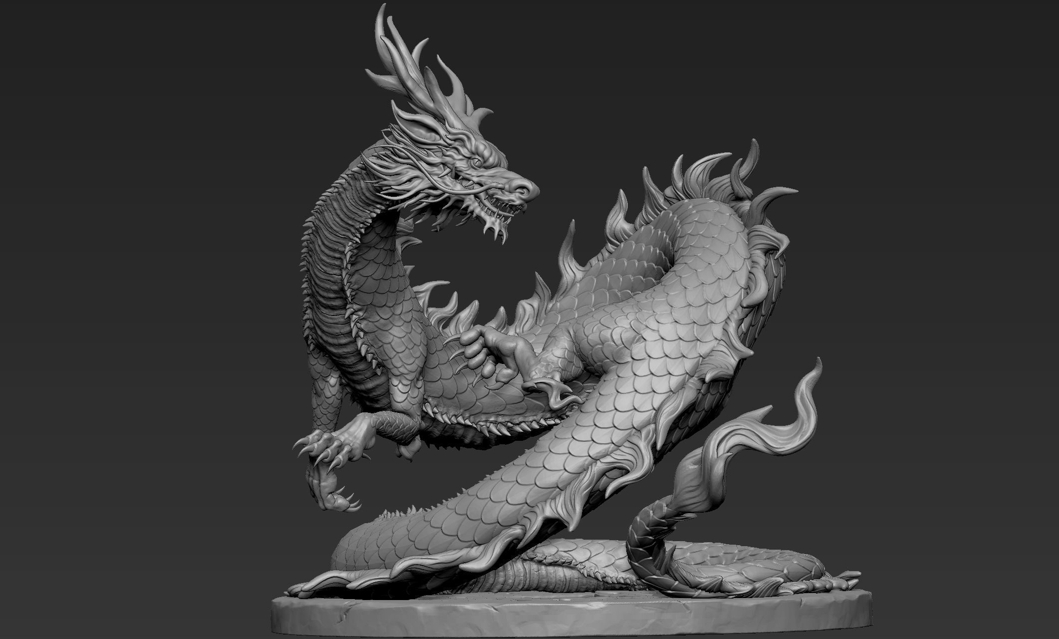 Asian Dragon Sculpt 3D model_15