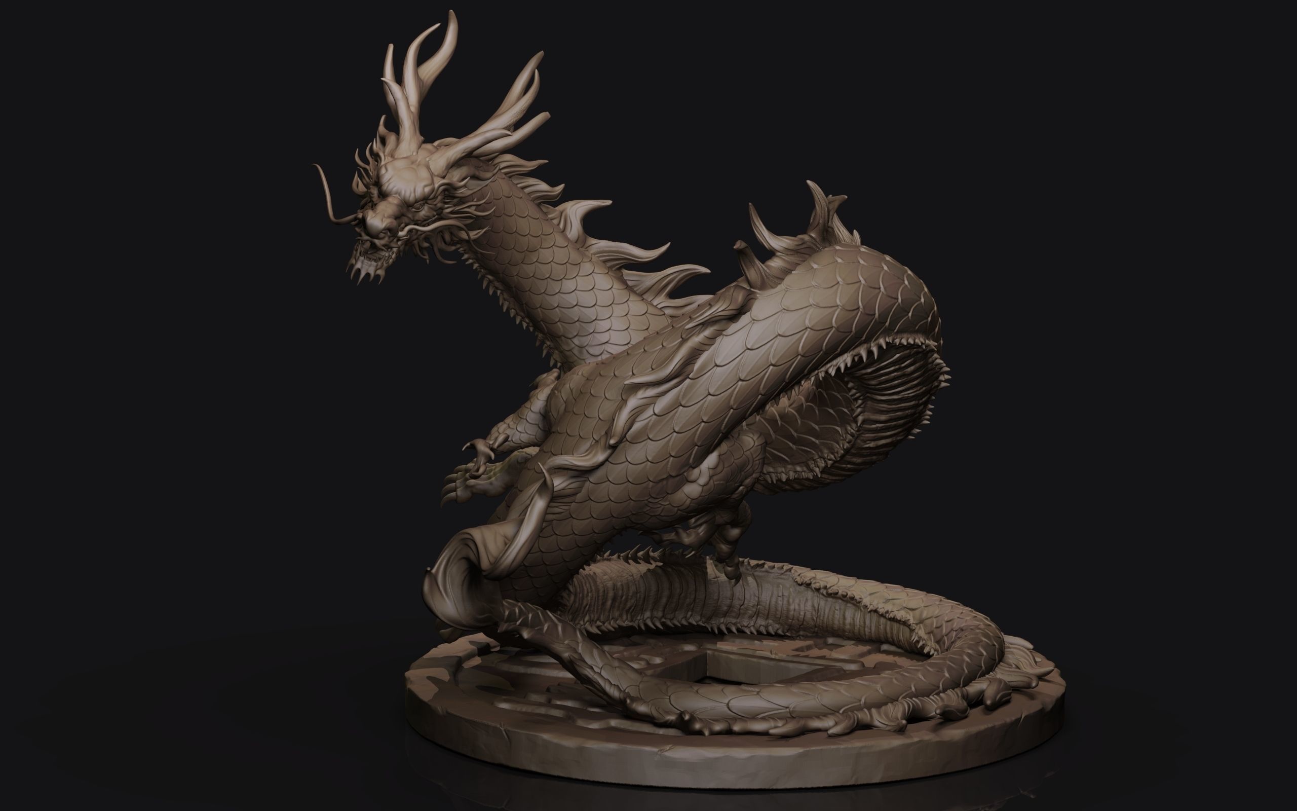 Asian Dragon Sculpt 3D model_1