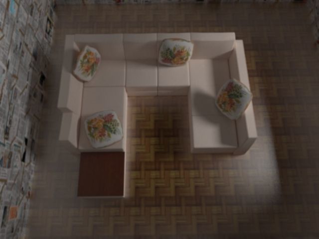 Chair living room with couches and pillows 3D model_7