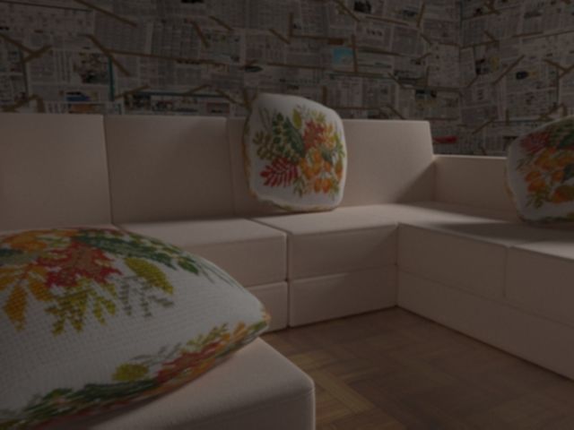 Chair living room with couches and pillows 3D model_3