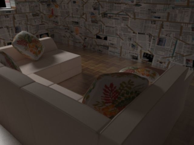 Chair living room with couches and pillows 3D model_4