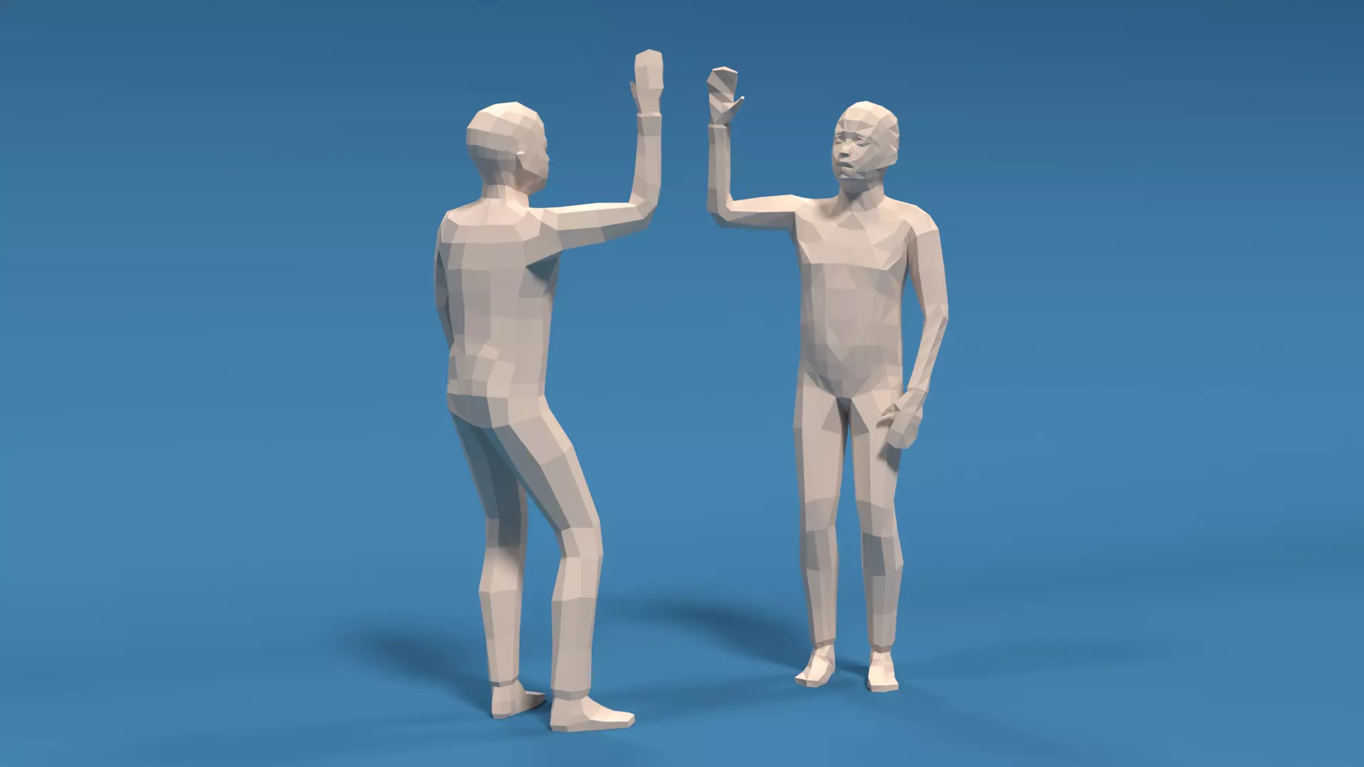 Low Poly Kids High Five Hands Low-poly 3D model