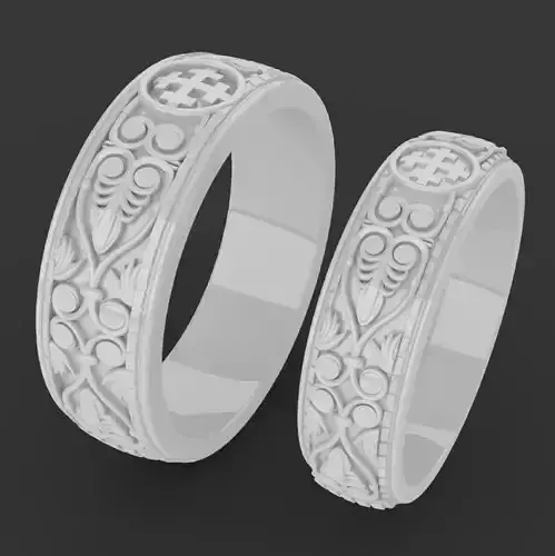 Rings with different sizes but same ornamet design