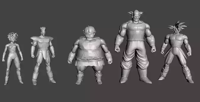 Full Team Bardock 3D Model 3D print model