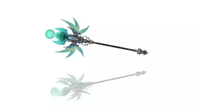 Elven Scepter Low-poly 3D model