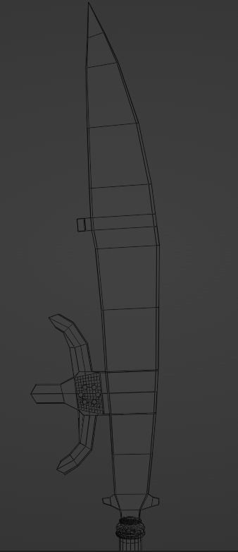 Medieval Polearm Fauchard 3D model_5