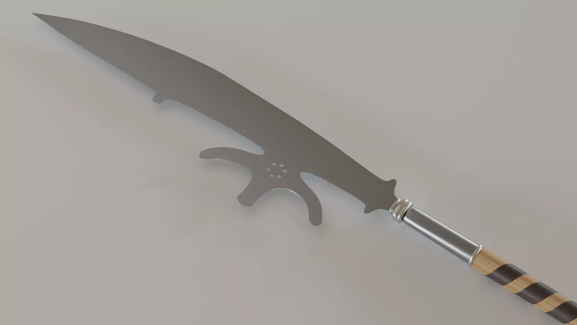 Medieval Polearm Fauchard 3D model_0