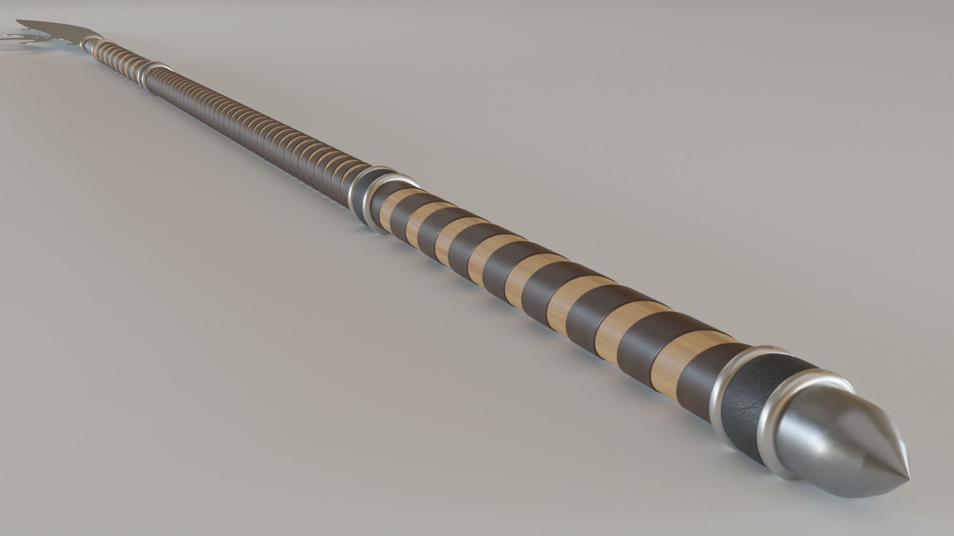 Medieval Polearm Fauchard 3D model_3