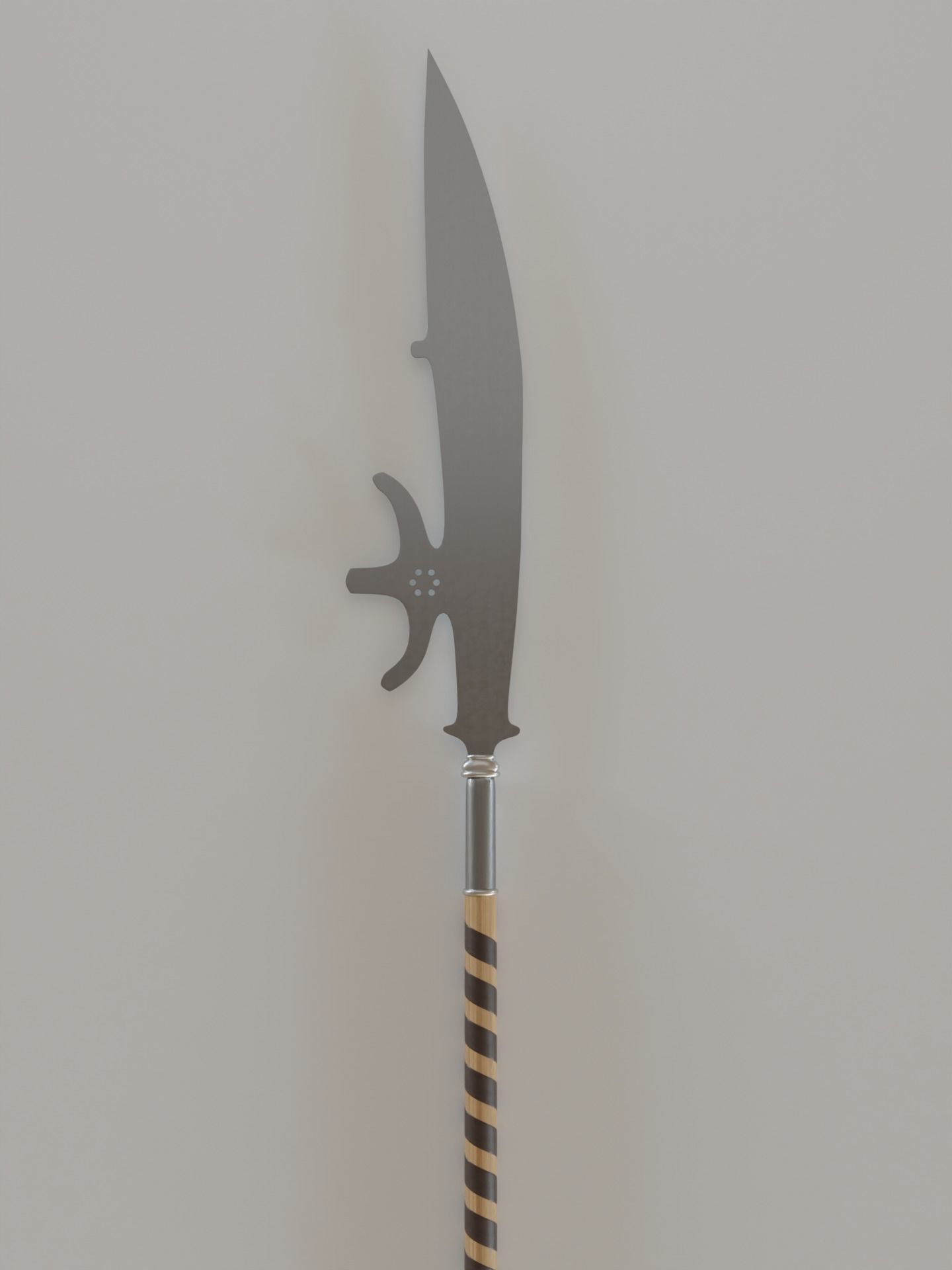 Medieval Polearm Fauchard 3D model_4