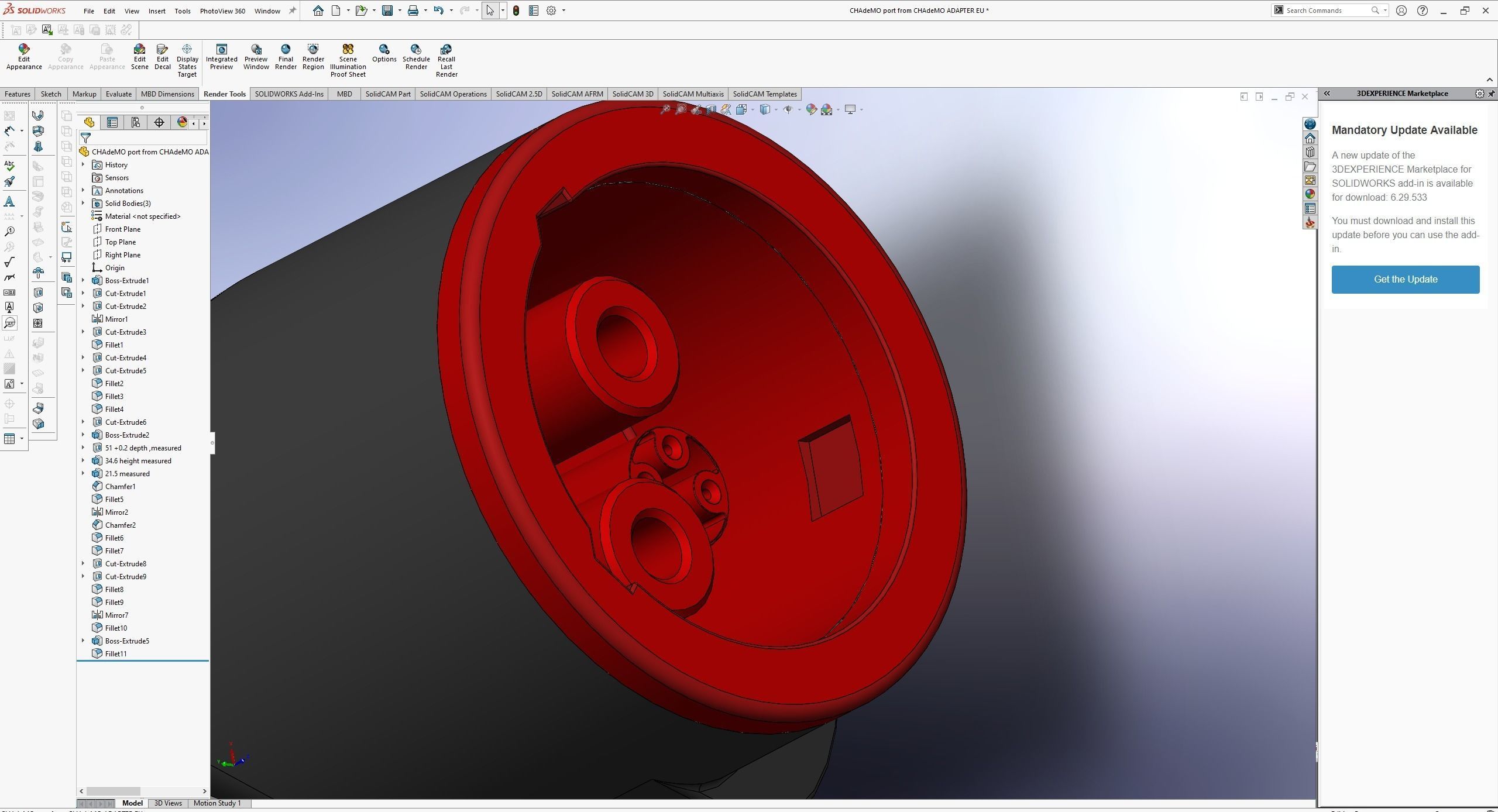 CHAdeMO connector from Tesla CHAdeMO ADAPTER EU real comparsion 3D print model_3