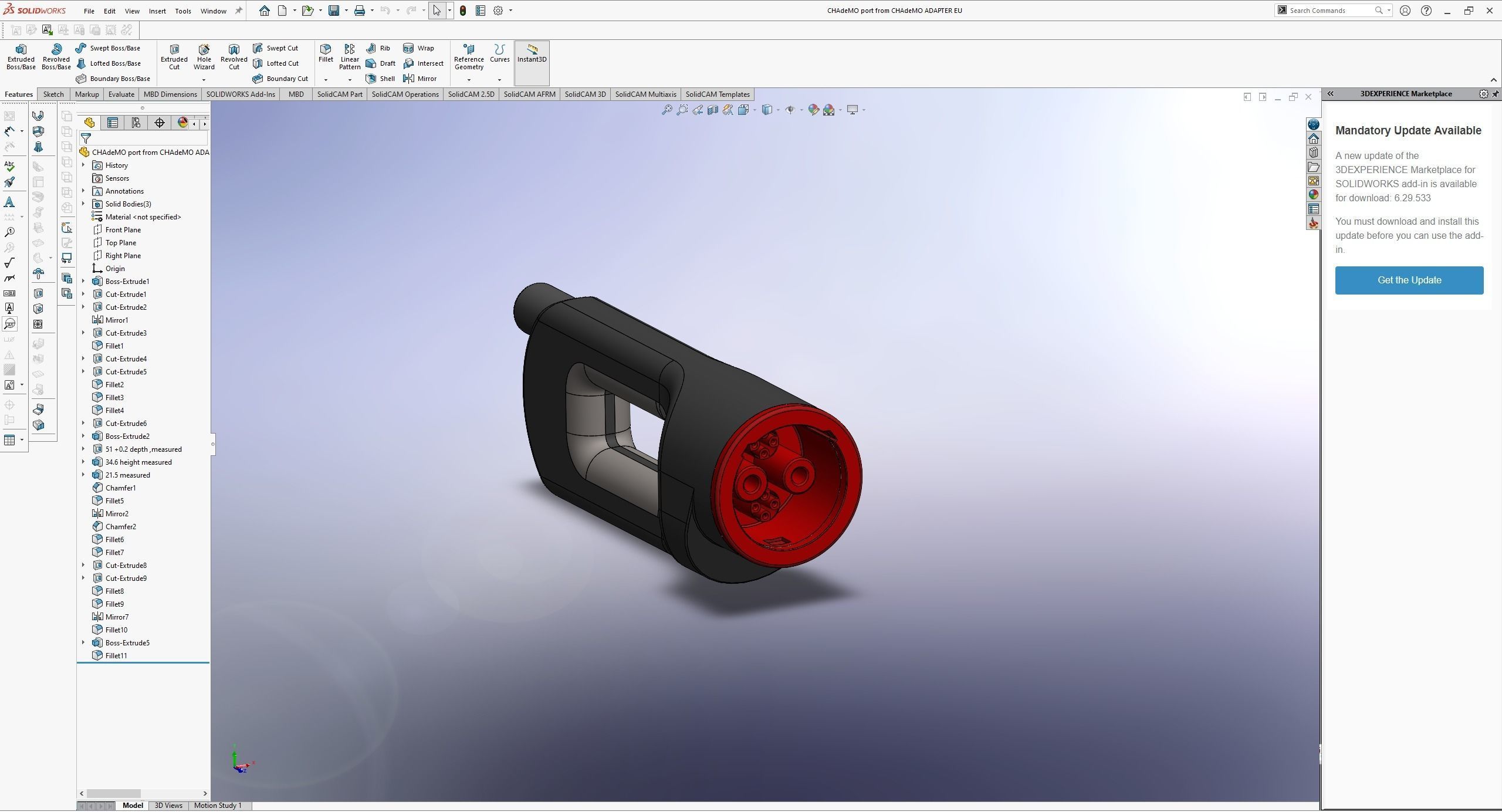 CHAdeMO connector from Tesla CHAdeMO ADAPTER EU real comparsion 3D print model_1
