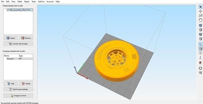 For 3D Printing - Wheel Rim 16 x 7 3D print model
