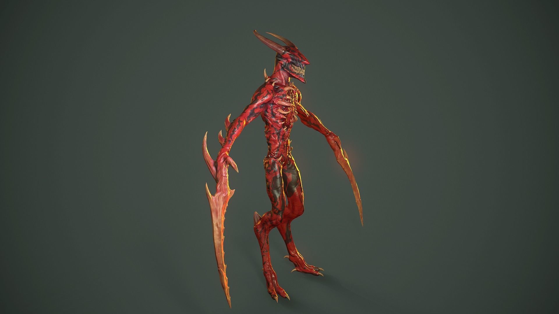 Long Demon Low-poly 3D model_24