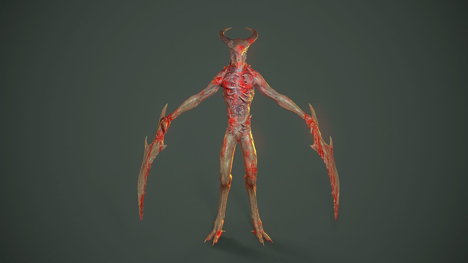 Long Demon Low-poly 3D model_19