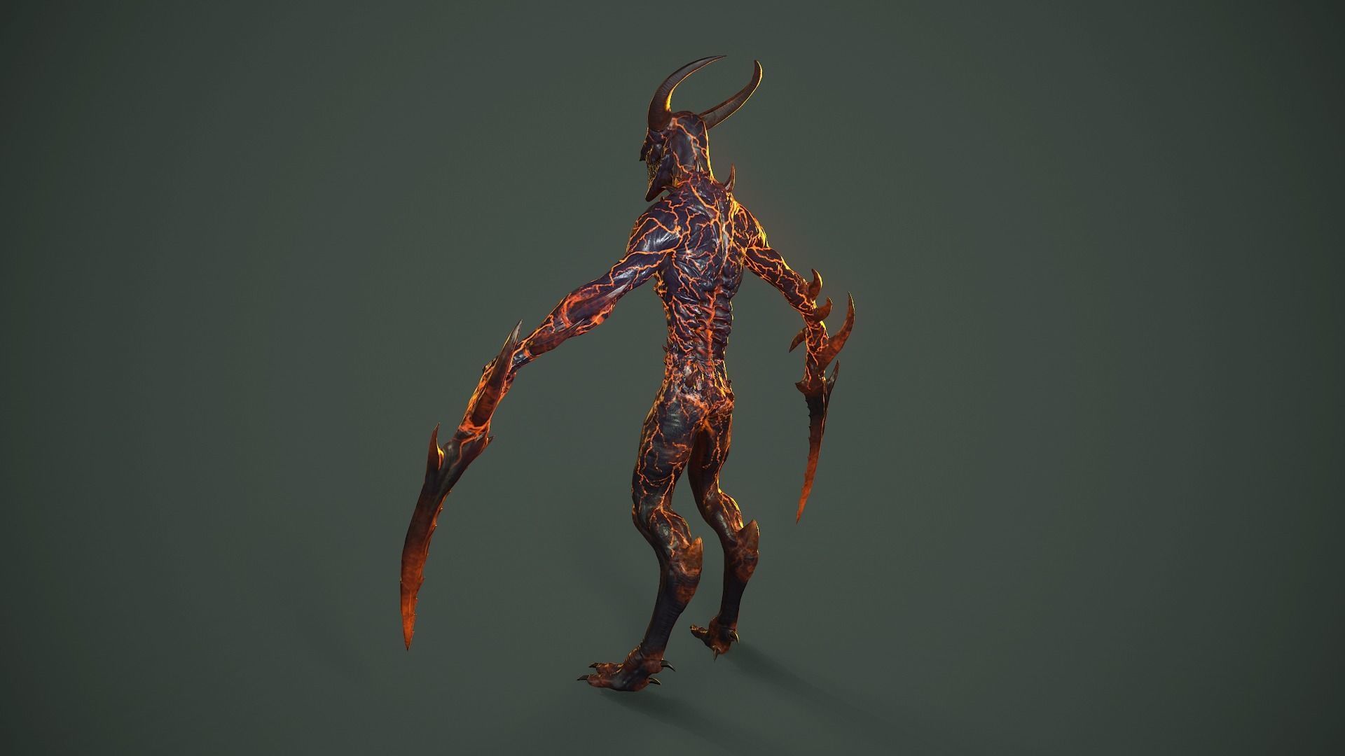 Long Demon Low-poly 3D model_22