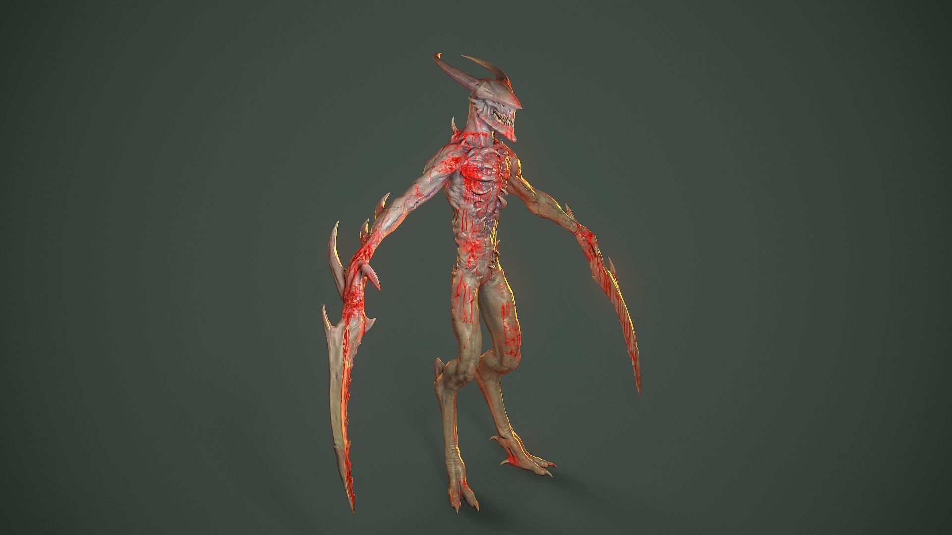 Long Demon Low-poly 3D model_18