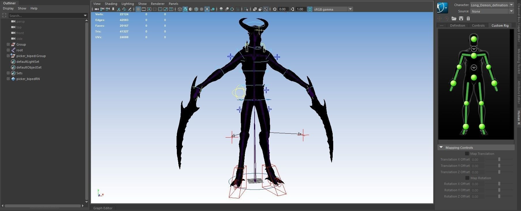 Long Demon Low-poly 3D model_13
