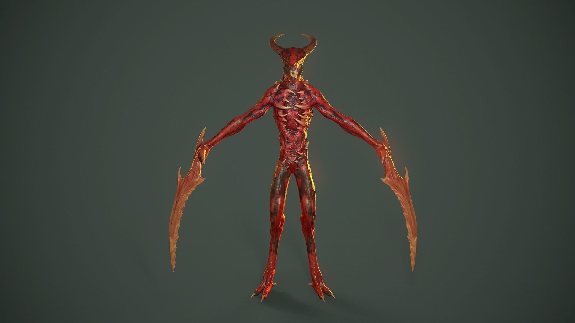 Long Demon Low-poly 3D model_25