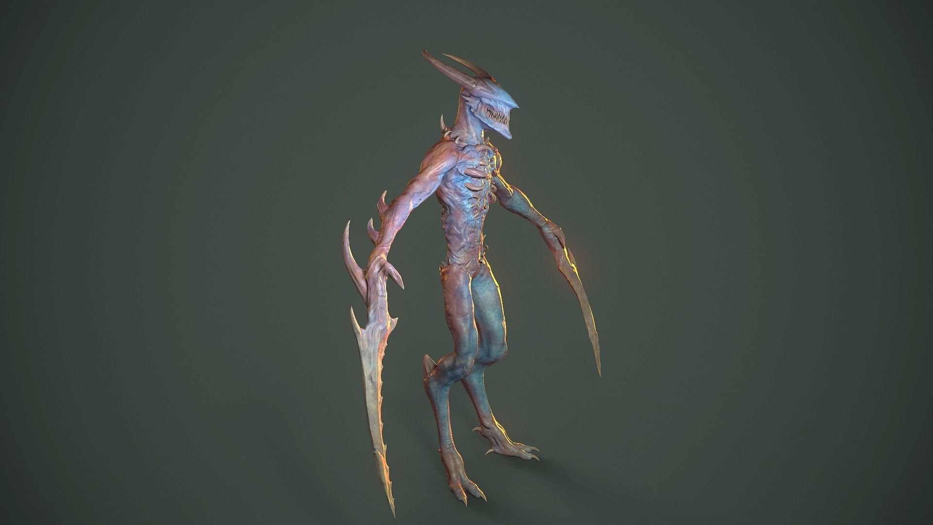 Long Demon Low-poly 3D model_27