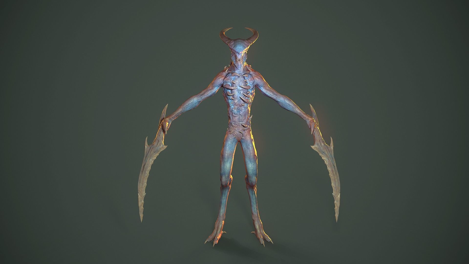 Long Demon Low-poly 3D model_26