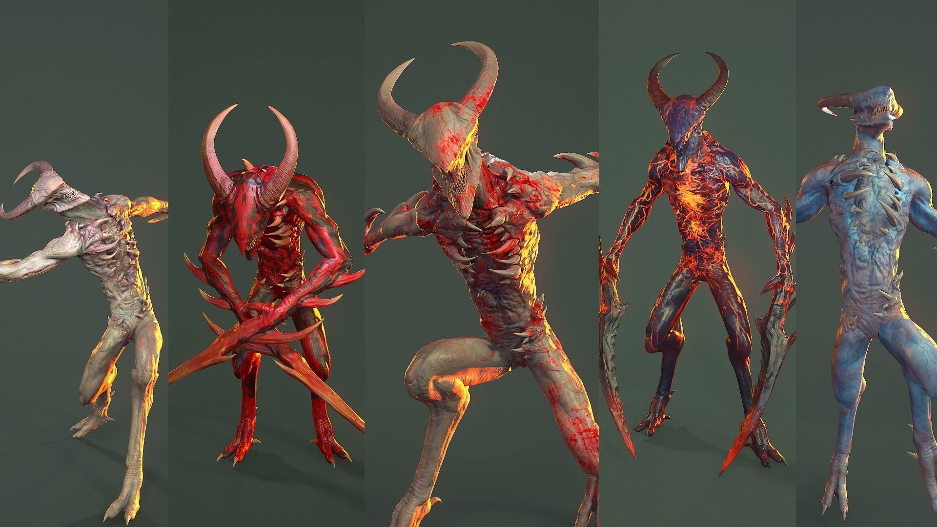 Long Demon Low-poly 3D model_2
