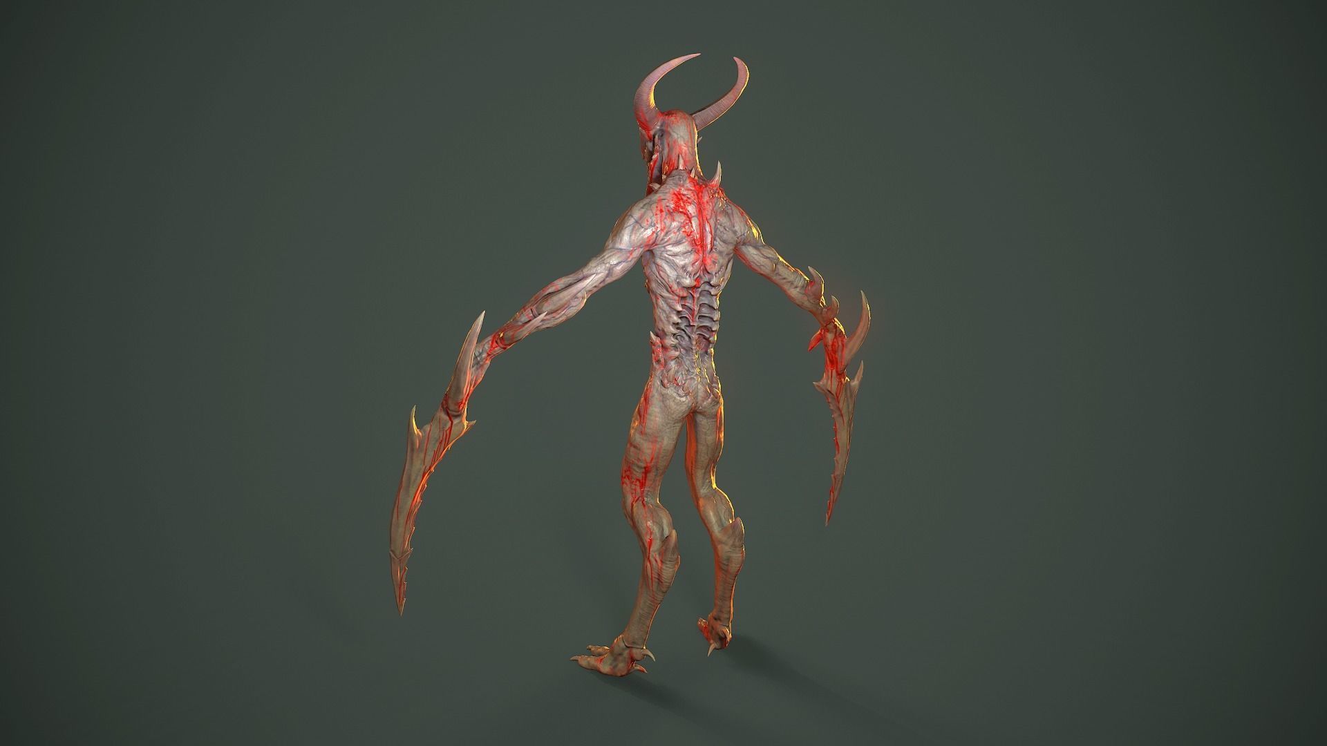 Long Demon Low-poly 3D model_17