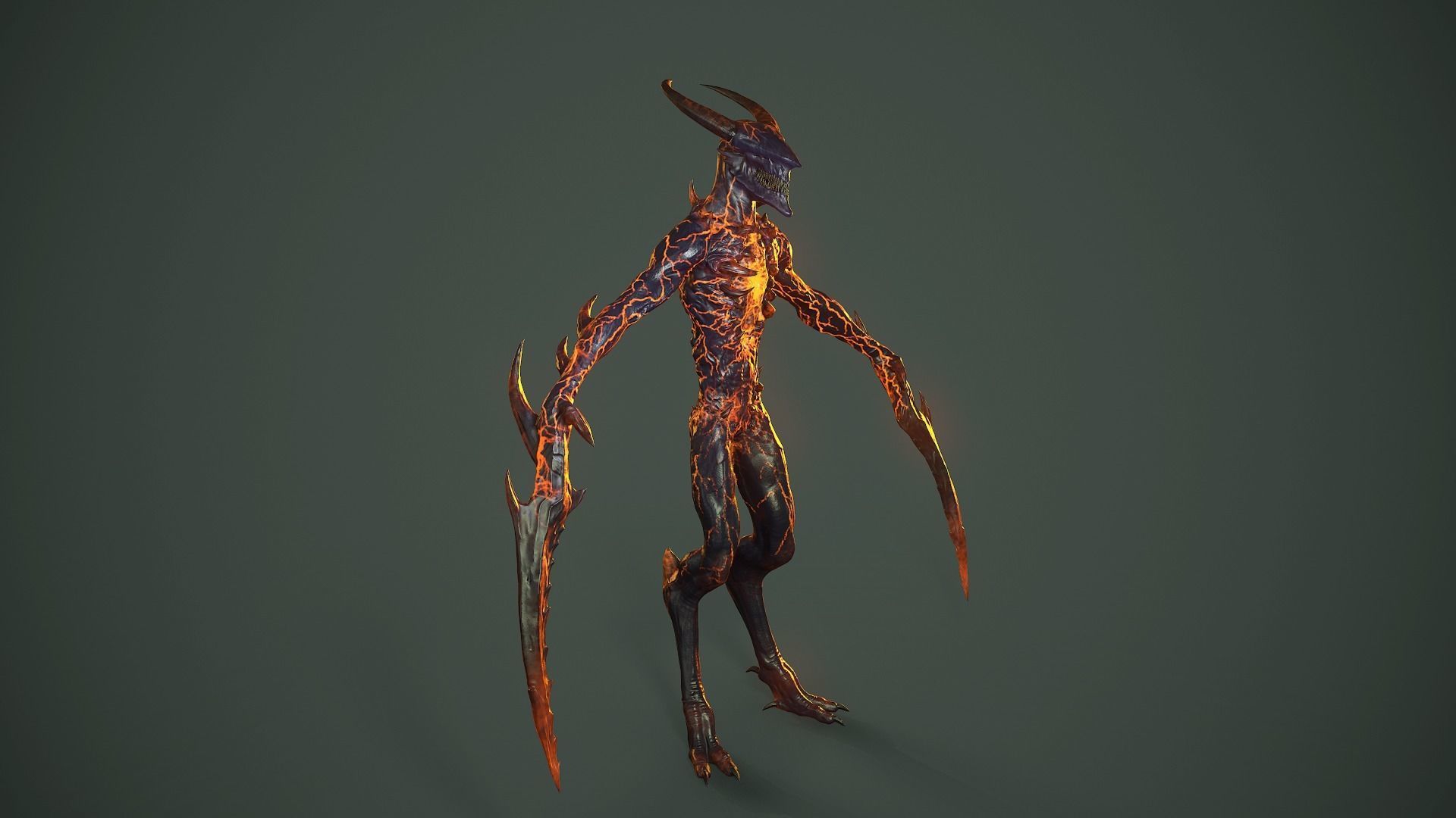 Long Demon Low-poly 3D model_21