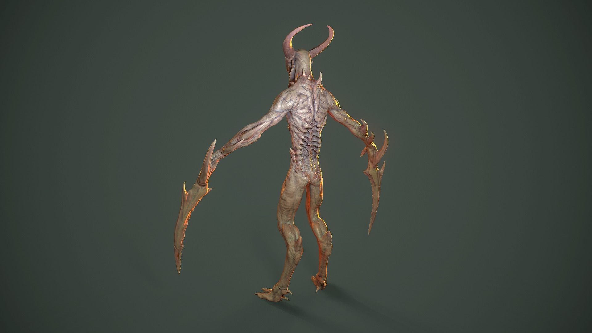 Long Demon Low-poly 3D model_16