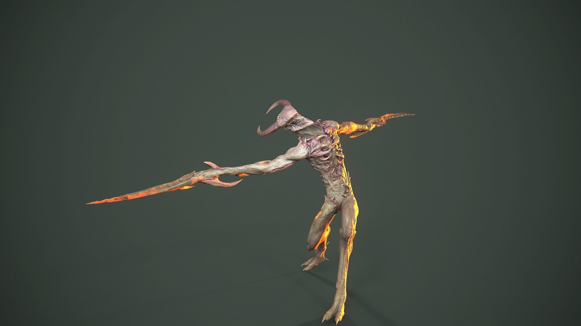 Long Demon Low-poly 3D model_4