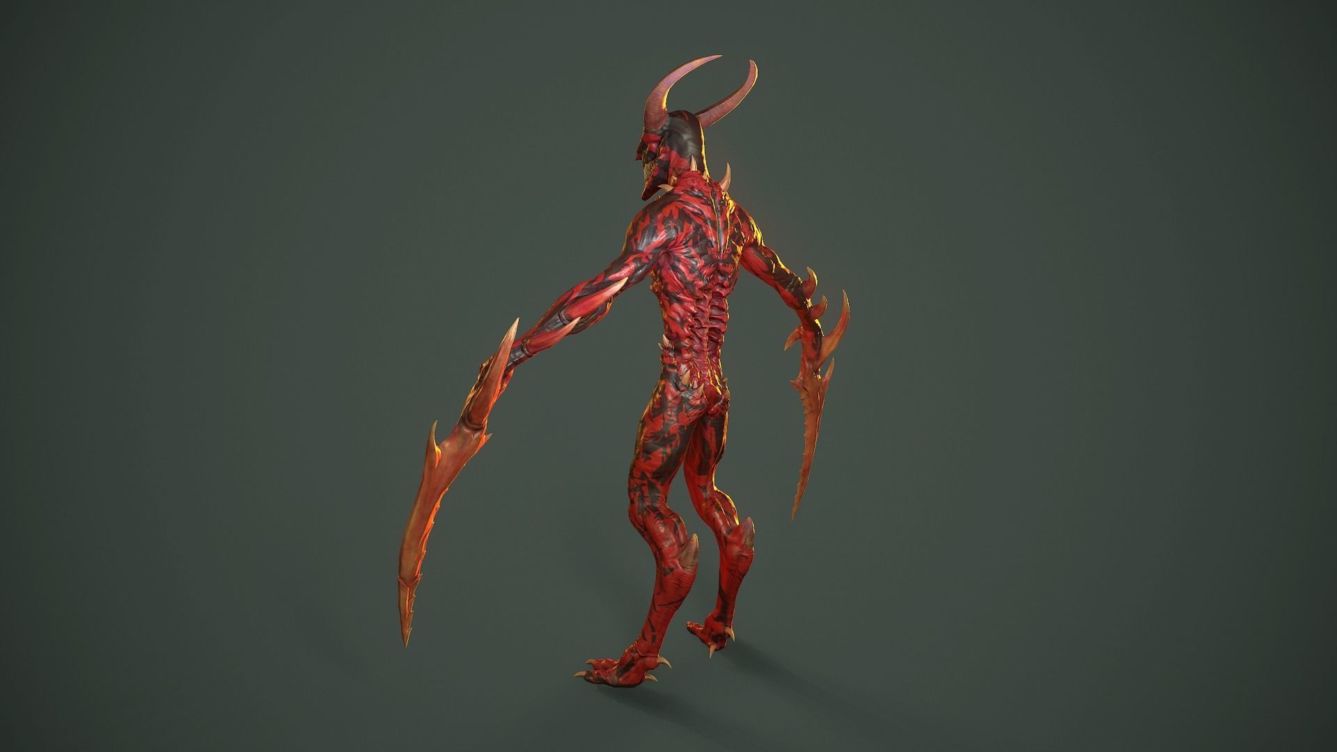 Long Demon Low-poly 3D model_23