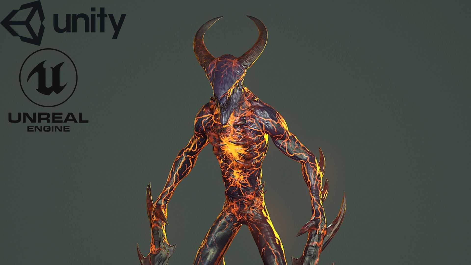 Long Demon Low-poly 3D model_0