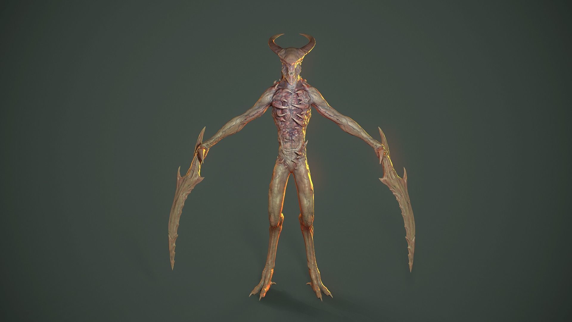 Long Demon Low-poly 3D model_14