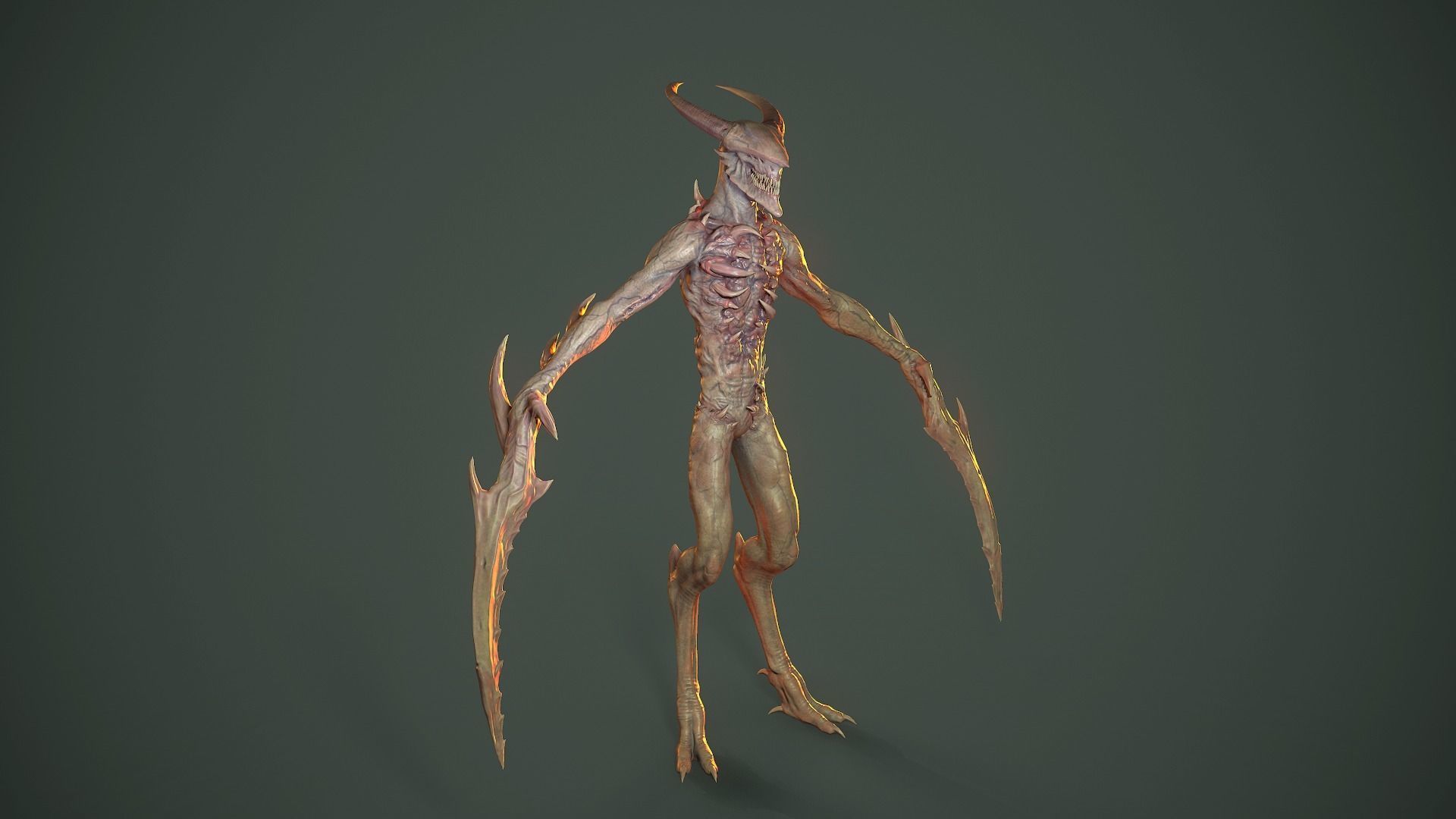 Long Demon Low-poly 3D model_15