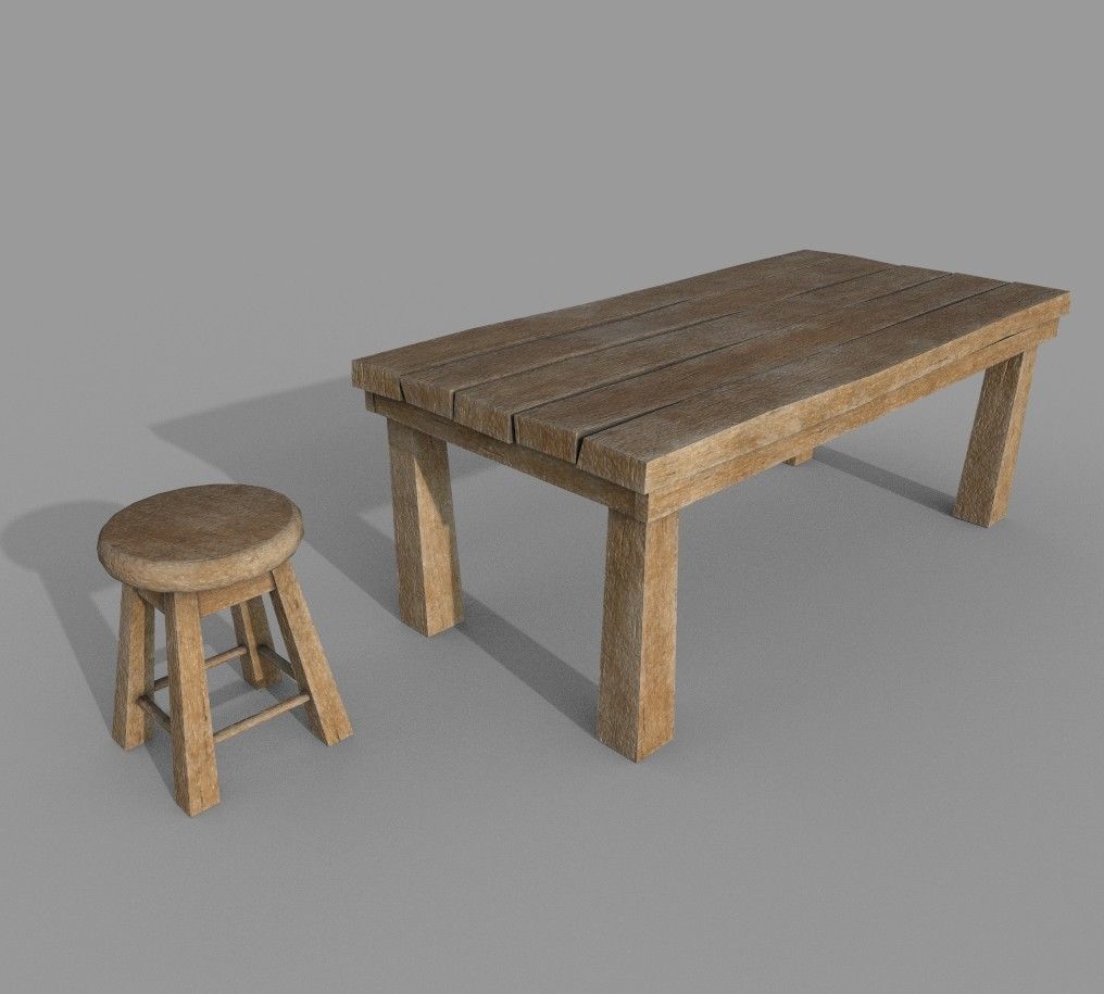 Old Mongolian Yurt and Interior Low-poly 3D model_8