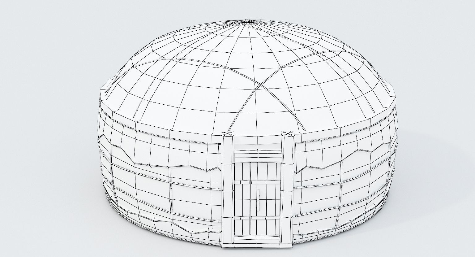 Old Mongolian Yurt and Interior Low-poly 3D model_21
