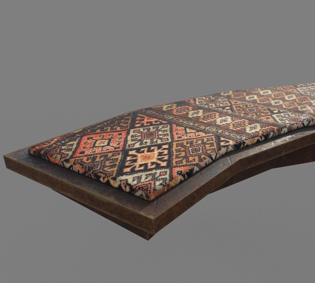 Old Mongolian Yurt and Interior Low-poly 3D model_6