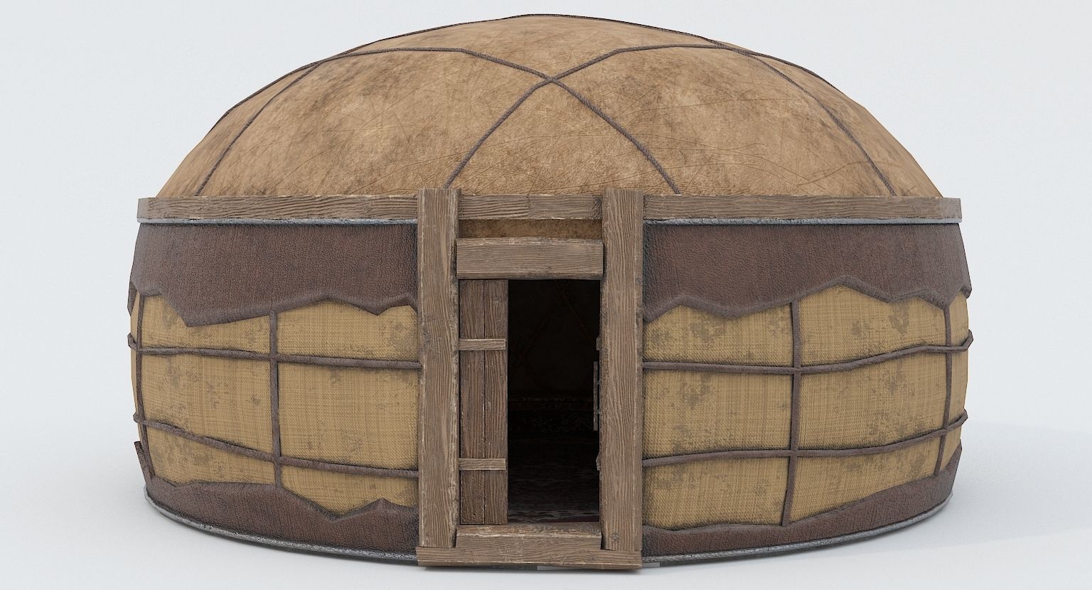 Old Mongolian Yurt and Interior Low-poly 3D model_19