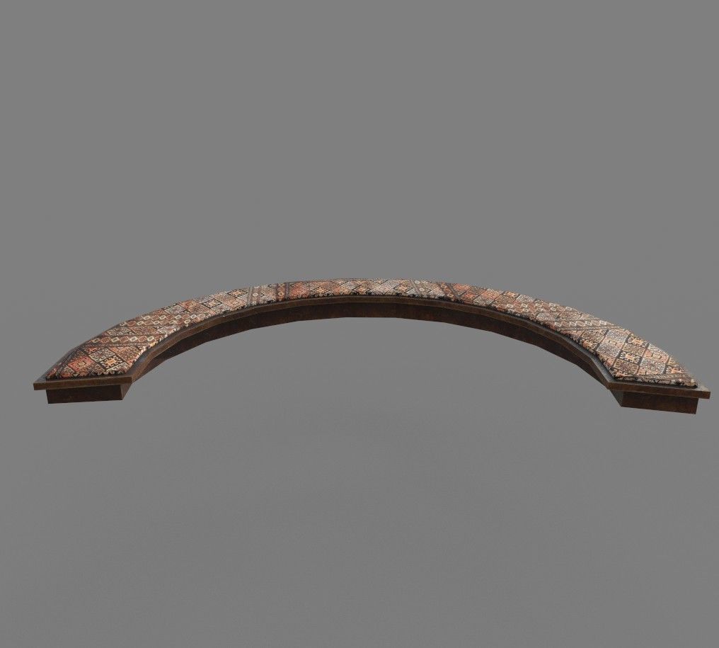 Old Mongolian Yurt and Interior Low-poly 3D model_7