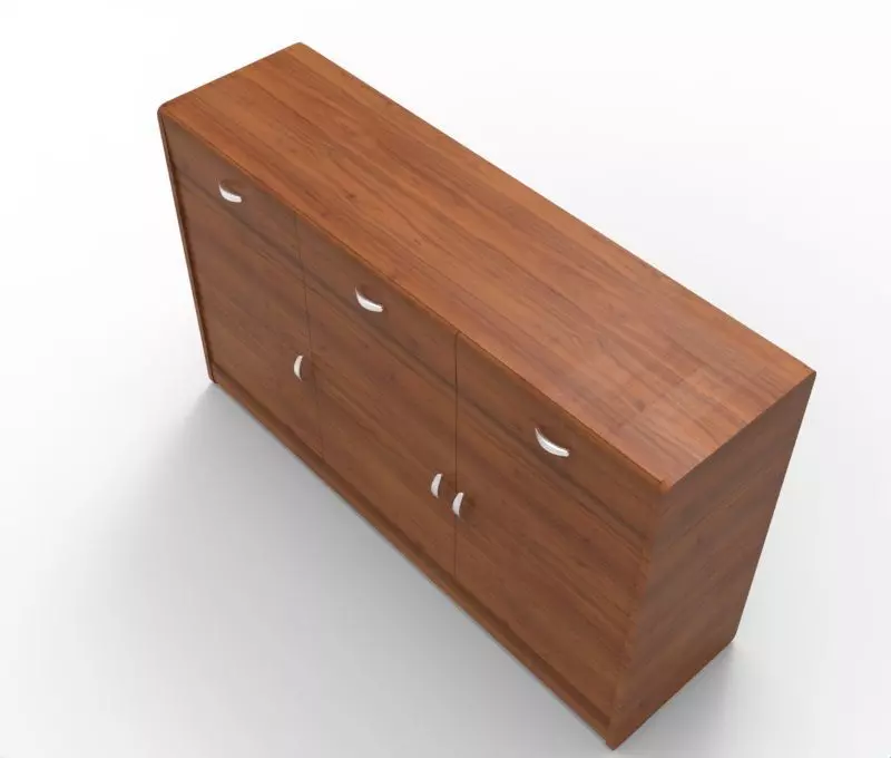 Modern Drawer Low-poly 3D model_0