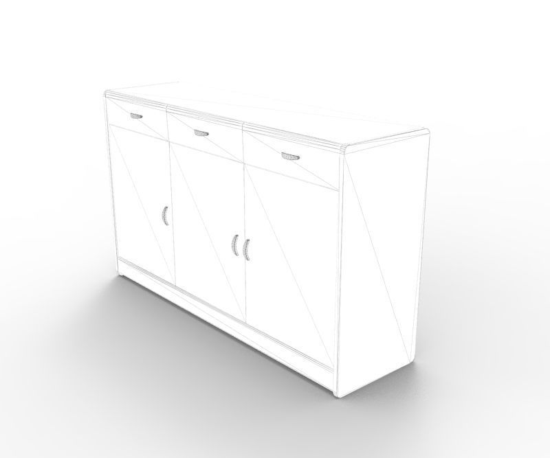 Modern Drawer Low-poly 3D model_8